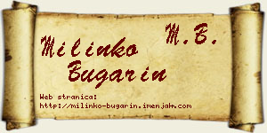 Milinko Bugarin vizit kartica